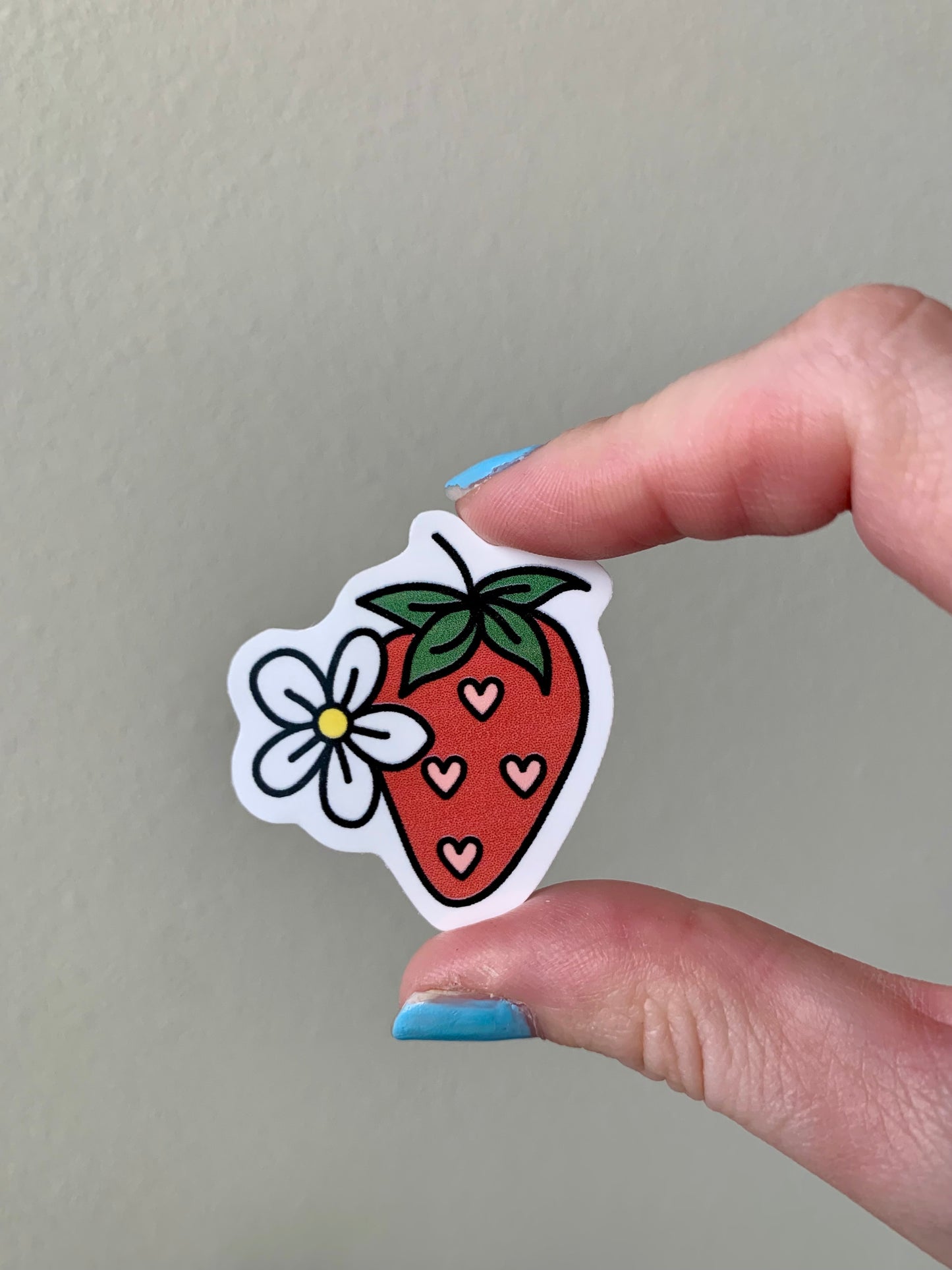 Daisy and Strawberry Hearts Sticker