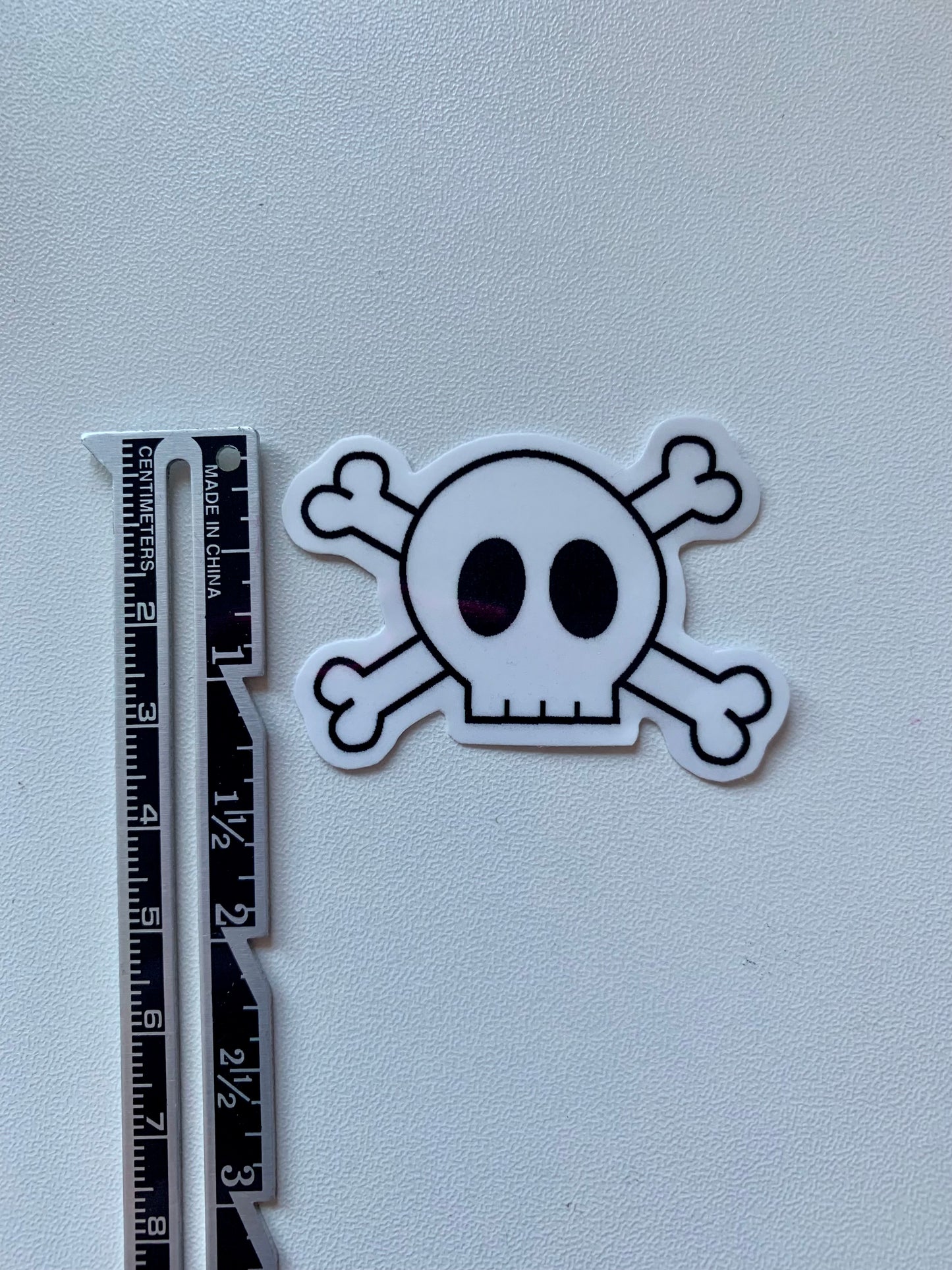 Overlapping Skull and Cross Bones Sticker, Black and White Goth Art, Spooky Season, Dark Horror, Vinyl Waterproof Small Sticker