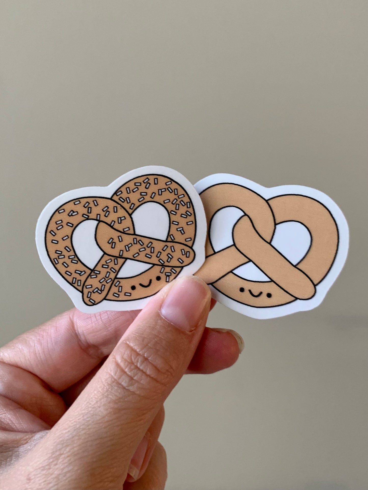 Kawaii Happy Plain or Salty Pretzel Sticker
