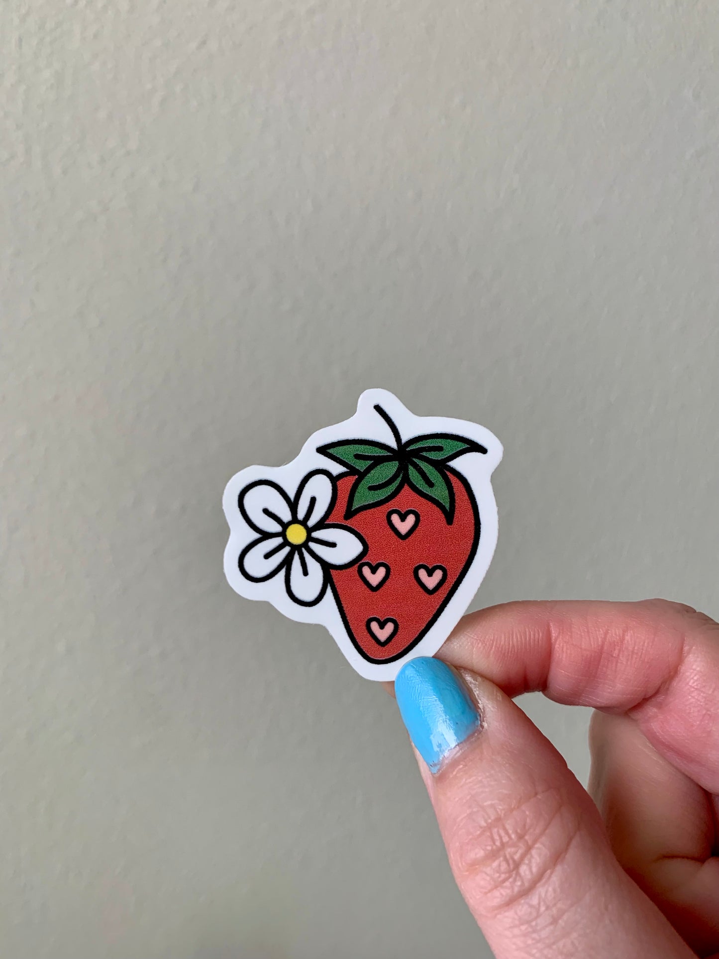 Daisy and Strawberry Hearts Sticker