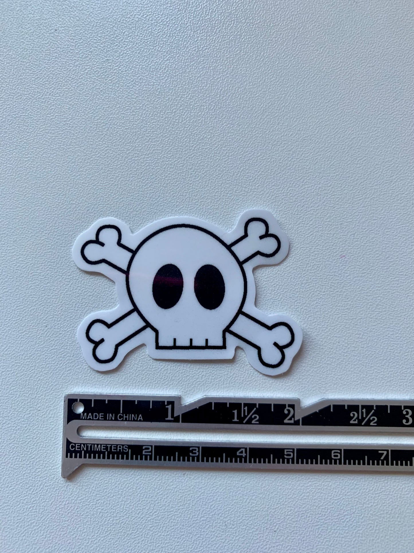 Overlapping Skull and Cross Bones Sticker, Black and White Goth Art, Spooky Season, Dark Horror, Vinyl Waterproof Small Sticker