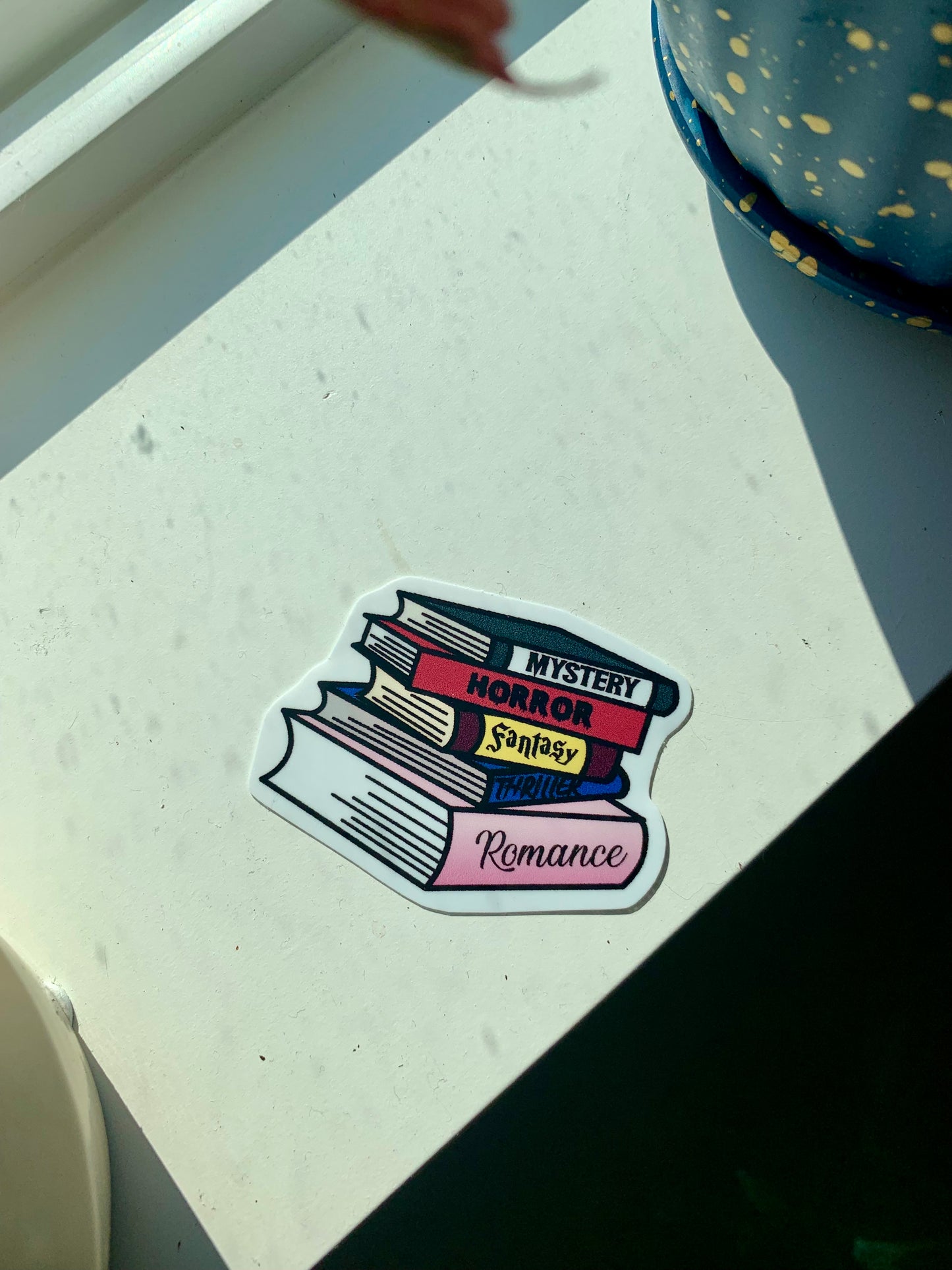 Colorful, Cute Handmade Genre Book Stack Sticker – Literary Gift for Book Lovers, Bibliophiles, and Librarians