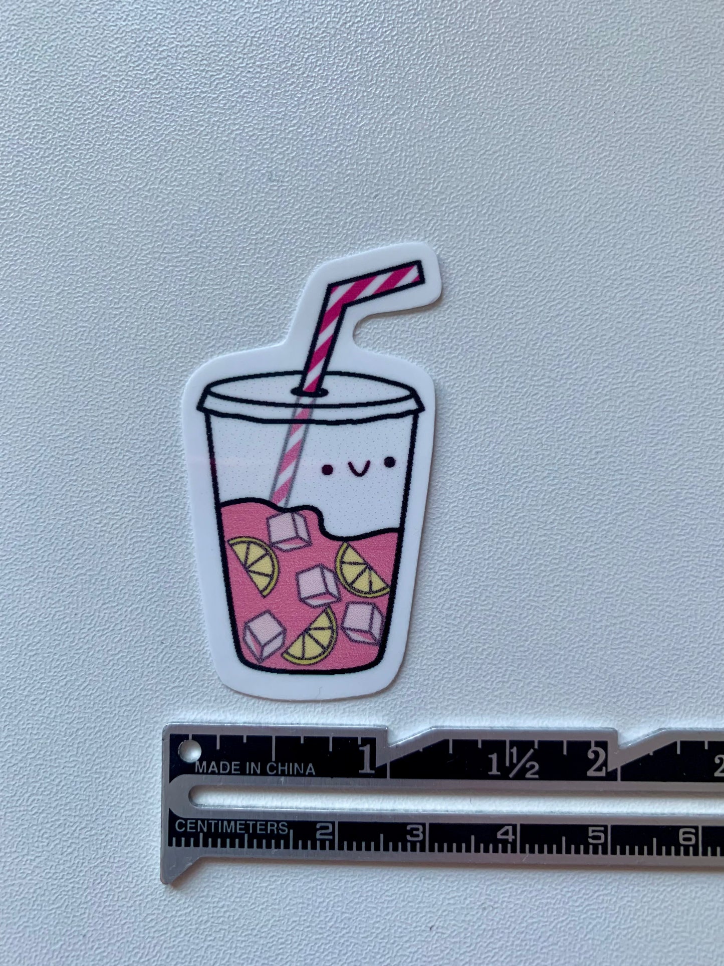 Kawaii Happy Smiling Pink Lemonade Sticker