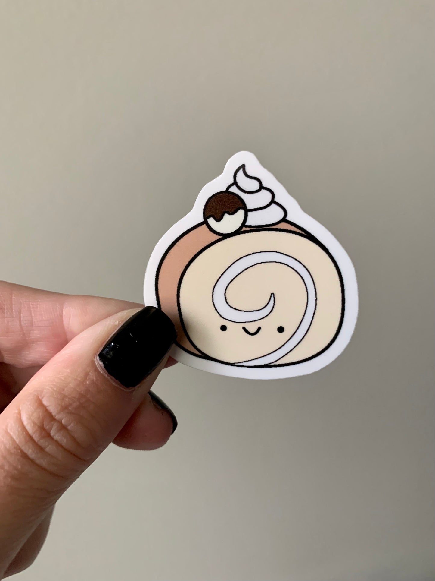 Kawaii Happy Yule Log Sticker