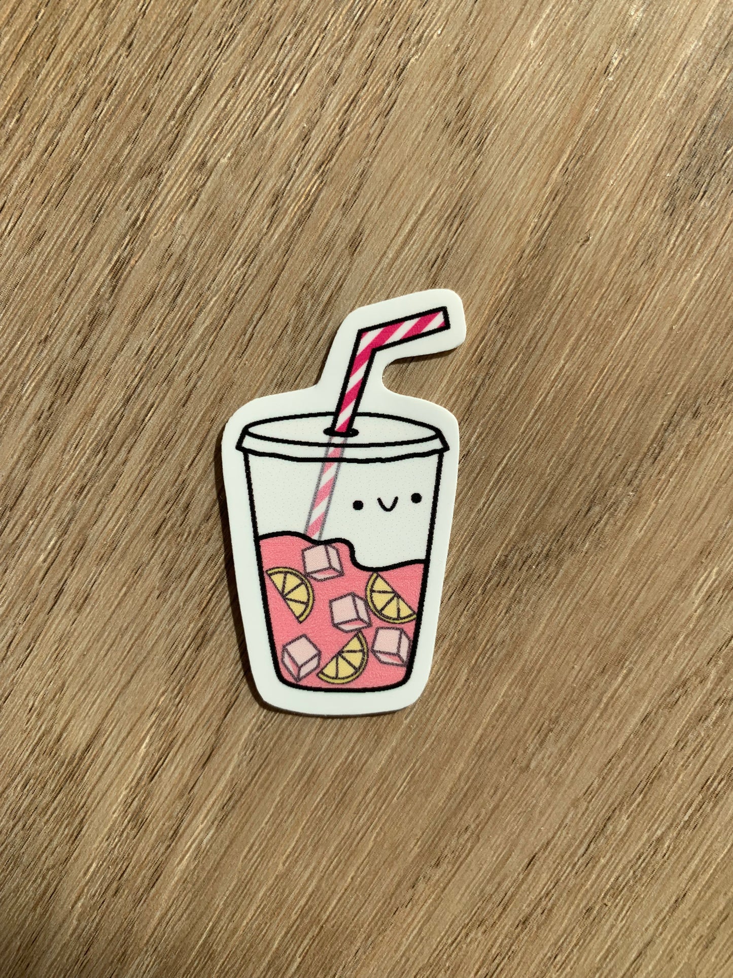 Kawaii Happy Smiling Pink Lemonade Sticker