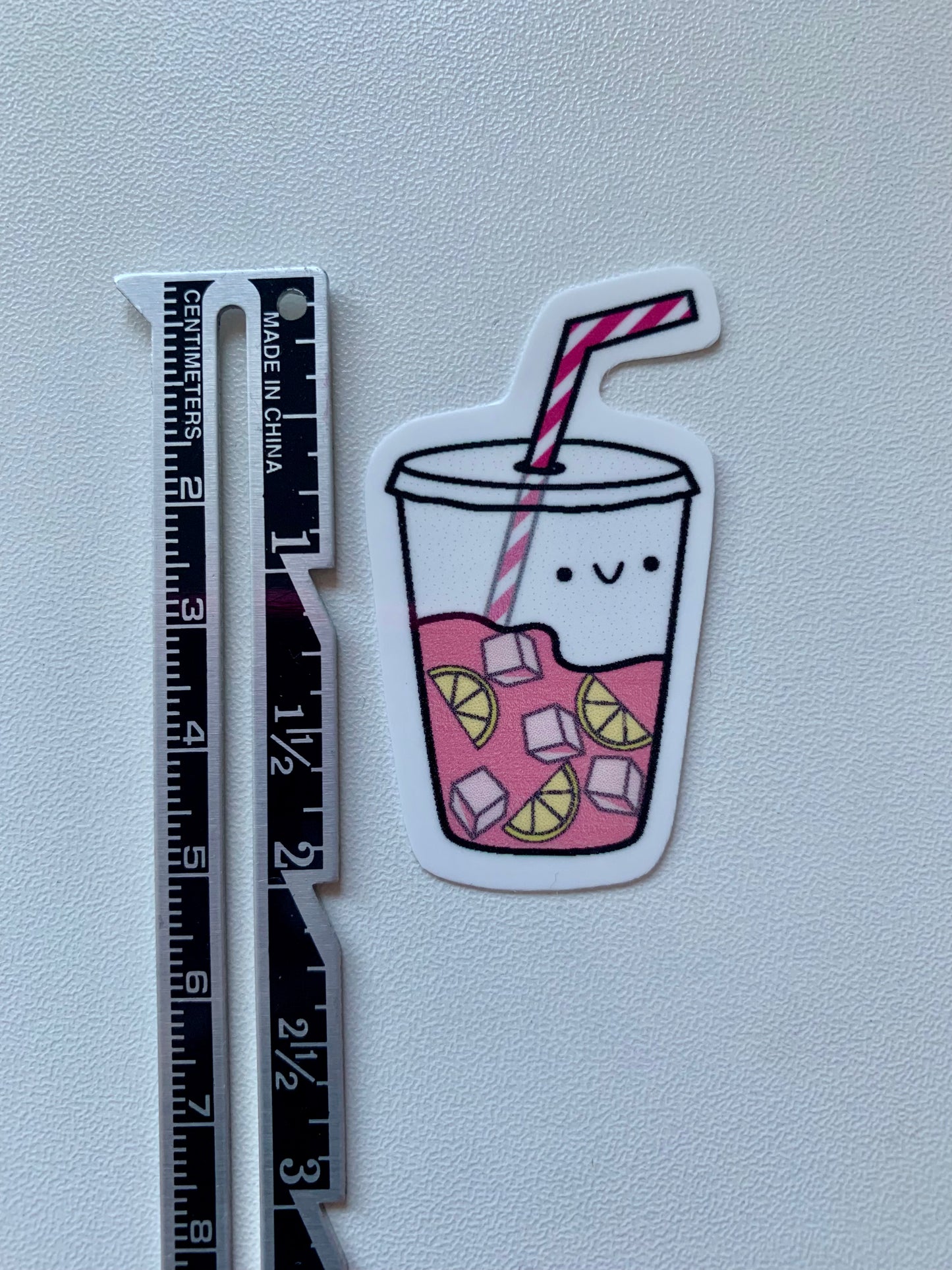 Kawaii Happy Smiling Pink Lemonade Sticker