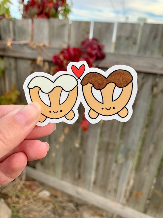 Kawaii Happy Smiling Chocolate Covered Pretzels Sticker