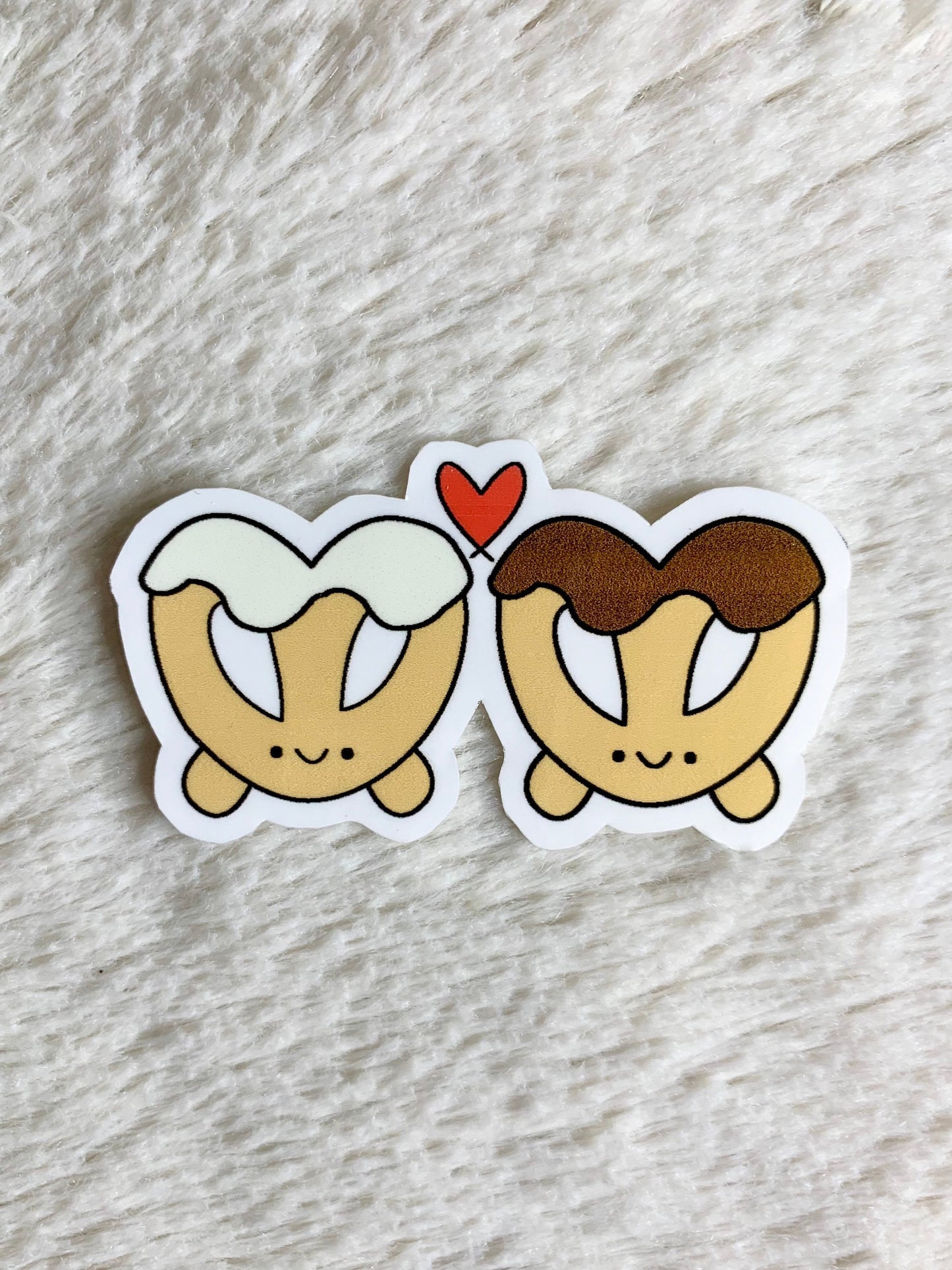 Kawaii Happy Smiling Chocolate Covered Pretzels Sticker