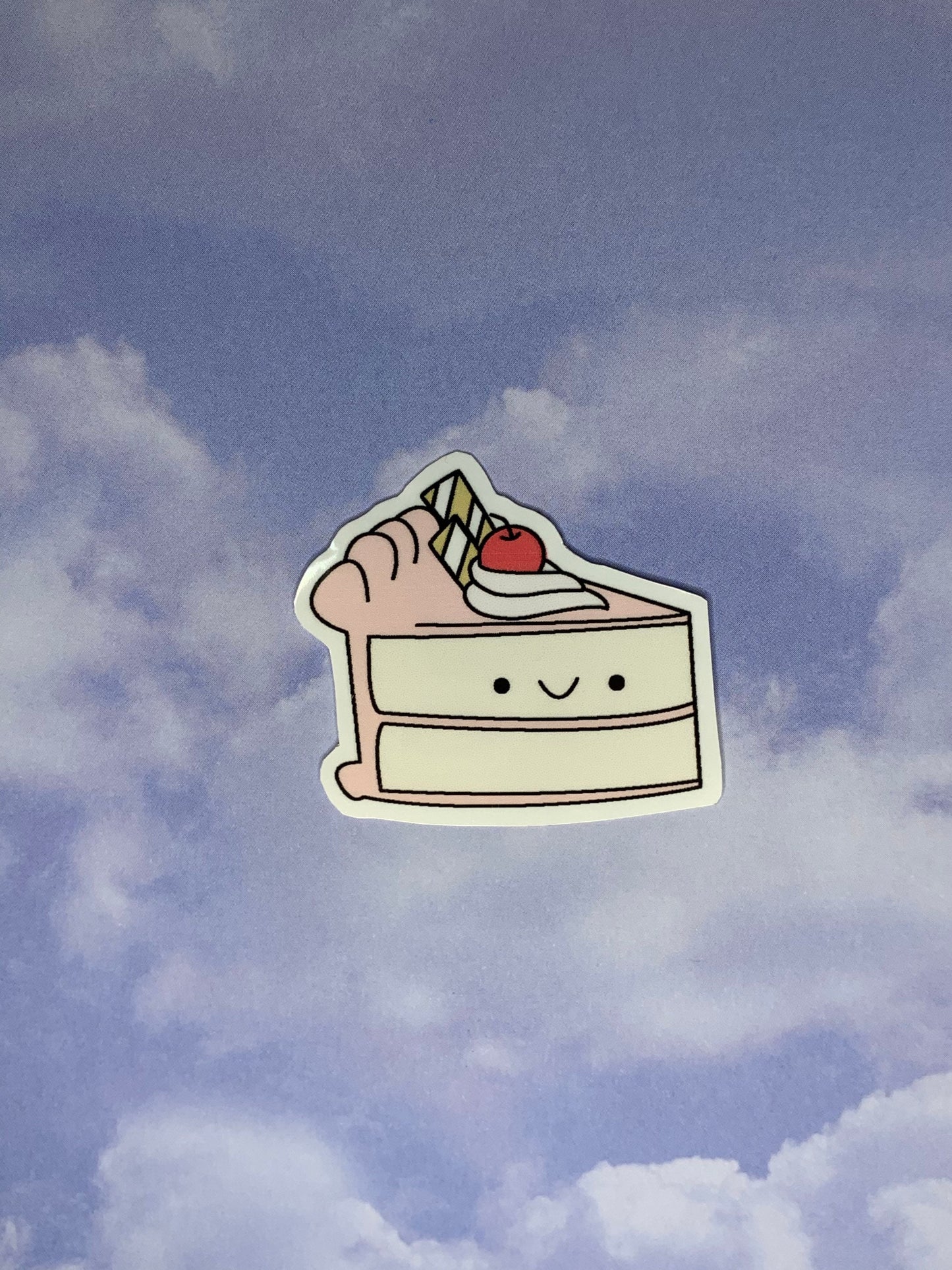 Kawaii Happy Smiling Cake Slice Sticker
