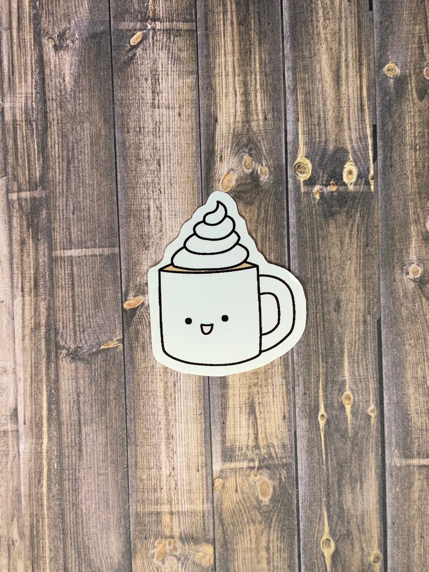 Kawaii Happy Coffee Mug Sticker