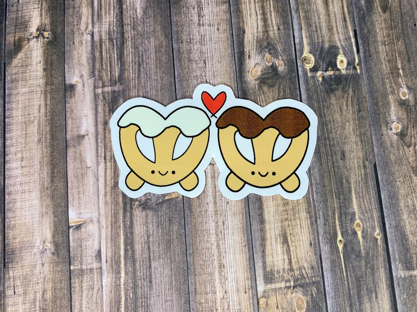 Kawaii Happy Smiling Chocolate Covered Pretzels Sticker