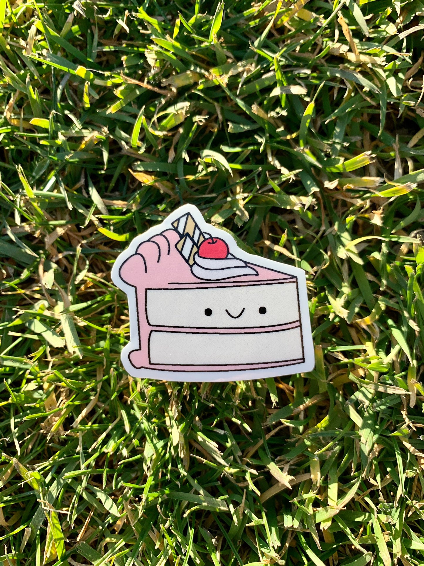 Kawaii Happy Smiling Cake Slice Sticker