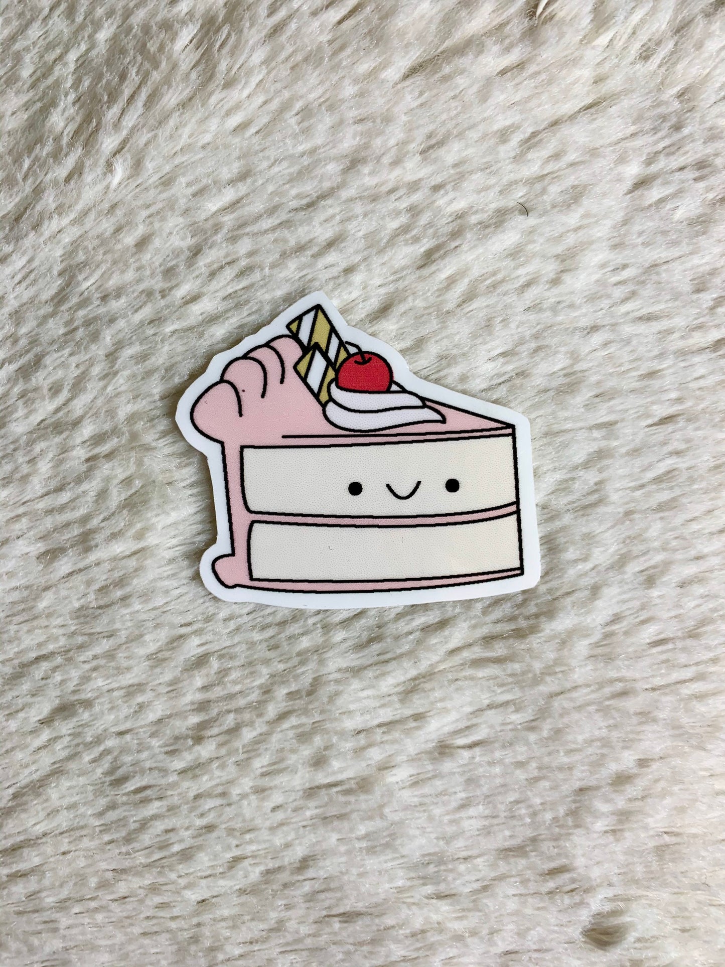 Kawaii Happy Smiling Cake Slice Sticker