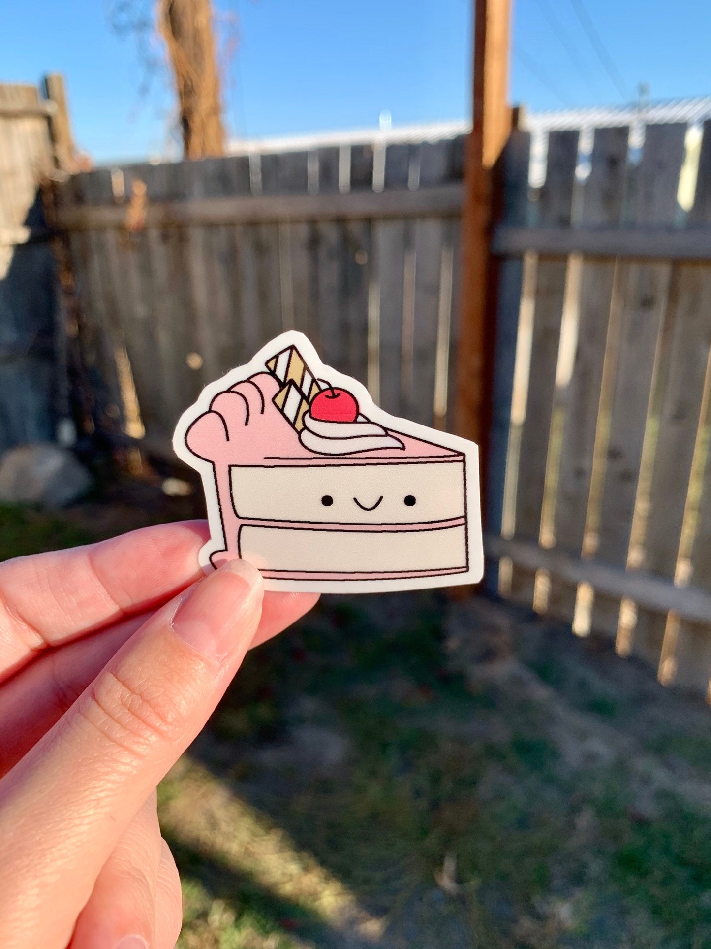 Kawaii Happy Smiling Cake Slice Sticker