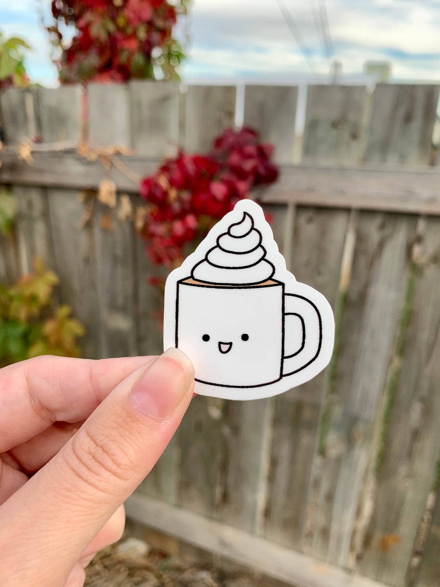 Kawaii Happy Coffee Mug Sticker