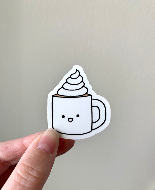 Kawaii Happy Coffee Mug Sticker