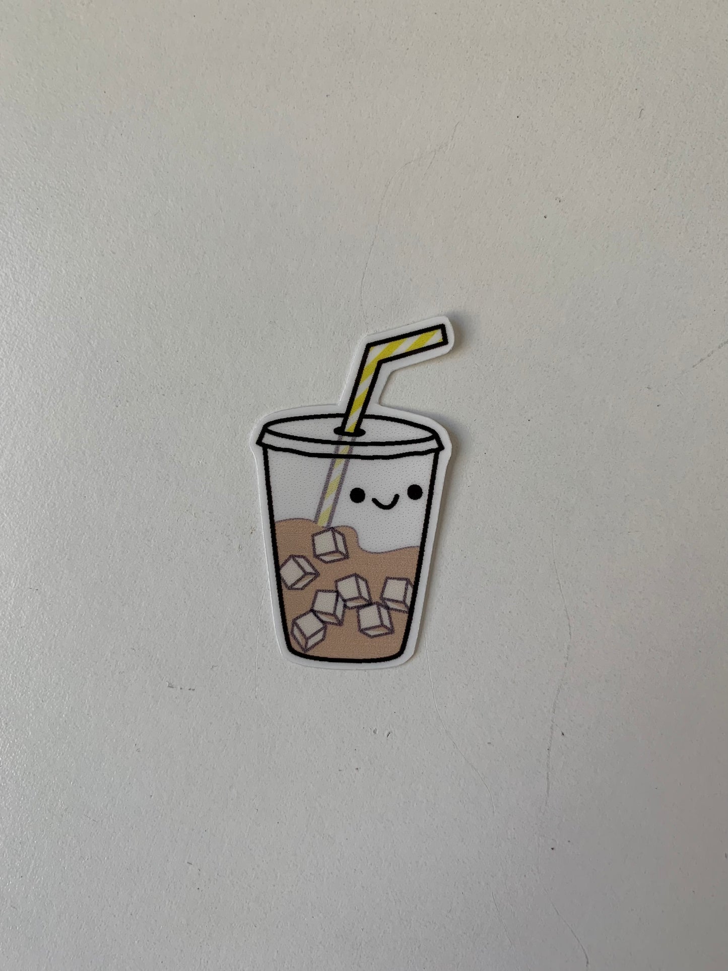 Kawaii Happy Smiling Ice Coffee Sticker