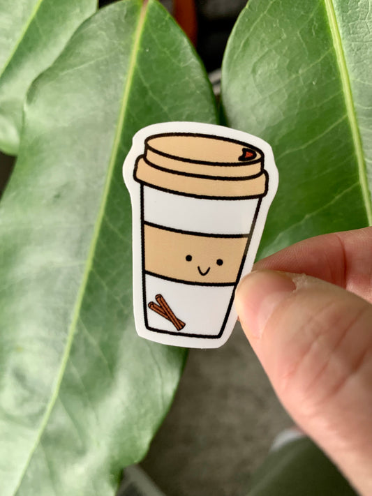 Kawaii To Go Cinnamon Dolce Latte Coffee Cup Sticker