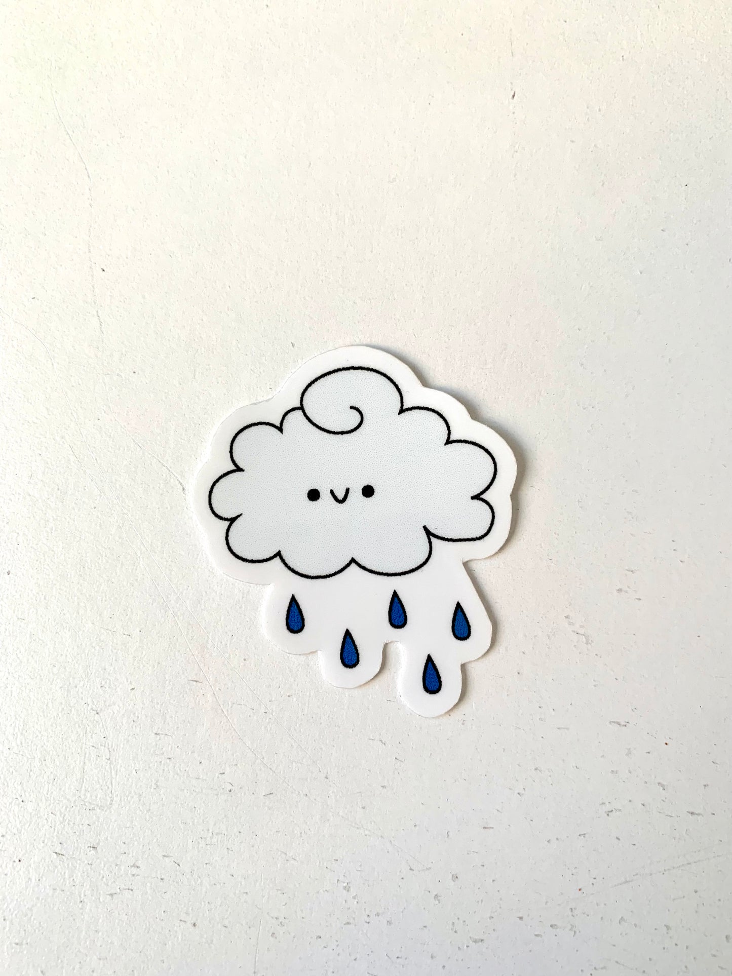 Kawaii Happy Smiling Rain Cloud Sticker