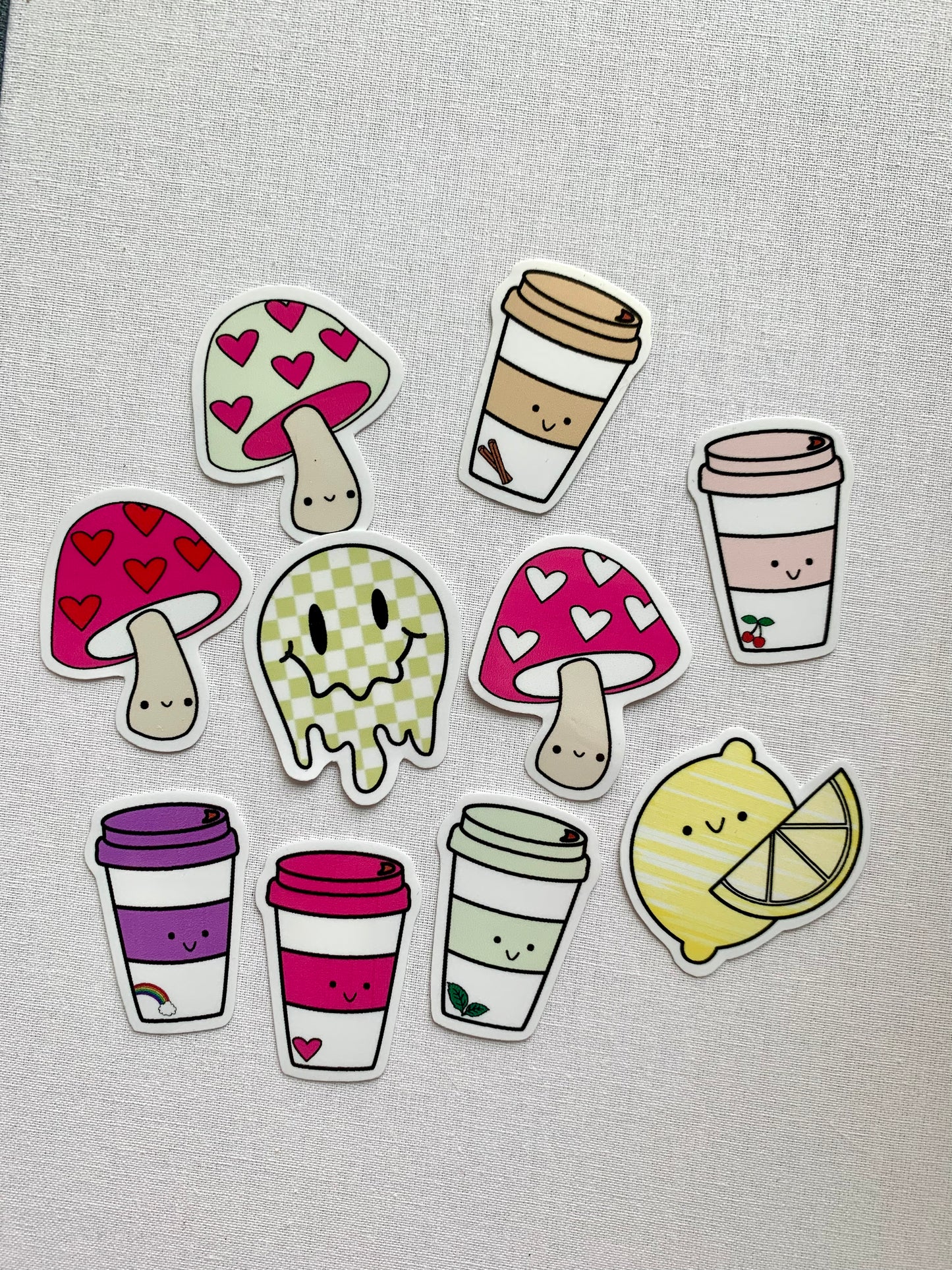 Kawaii To Go Rainbow Latte Coffee Cup Sticker