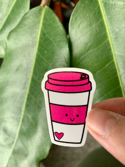Kawaii To Go Love Latte Coffee Cup Sticker