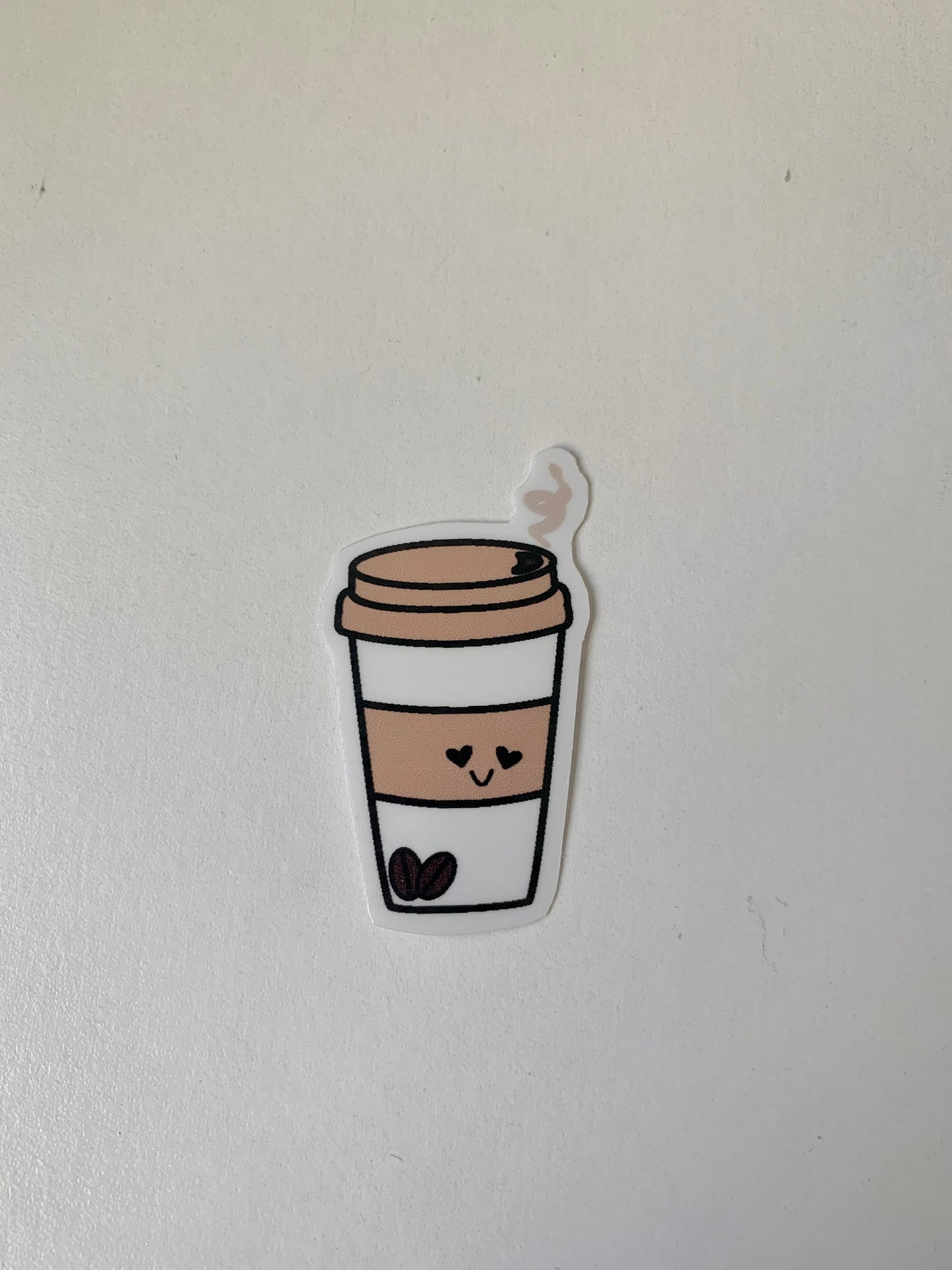 Kawaii Heart Eyes To Go Coffee Cup Sticker