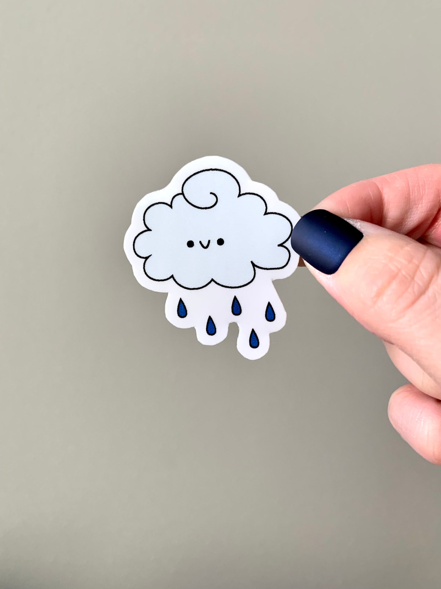Kawaii Happy Smiling Rain Cloud Sticker