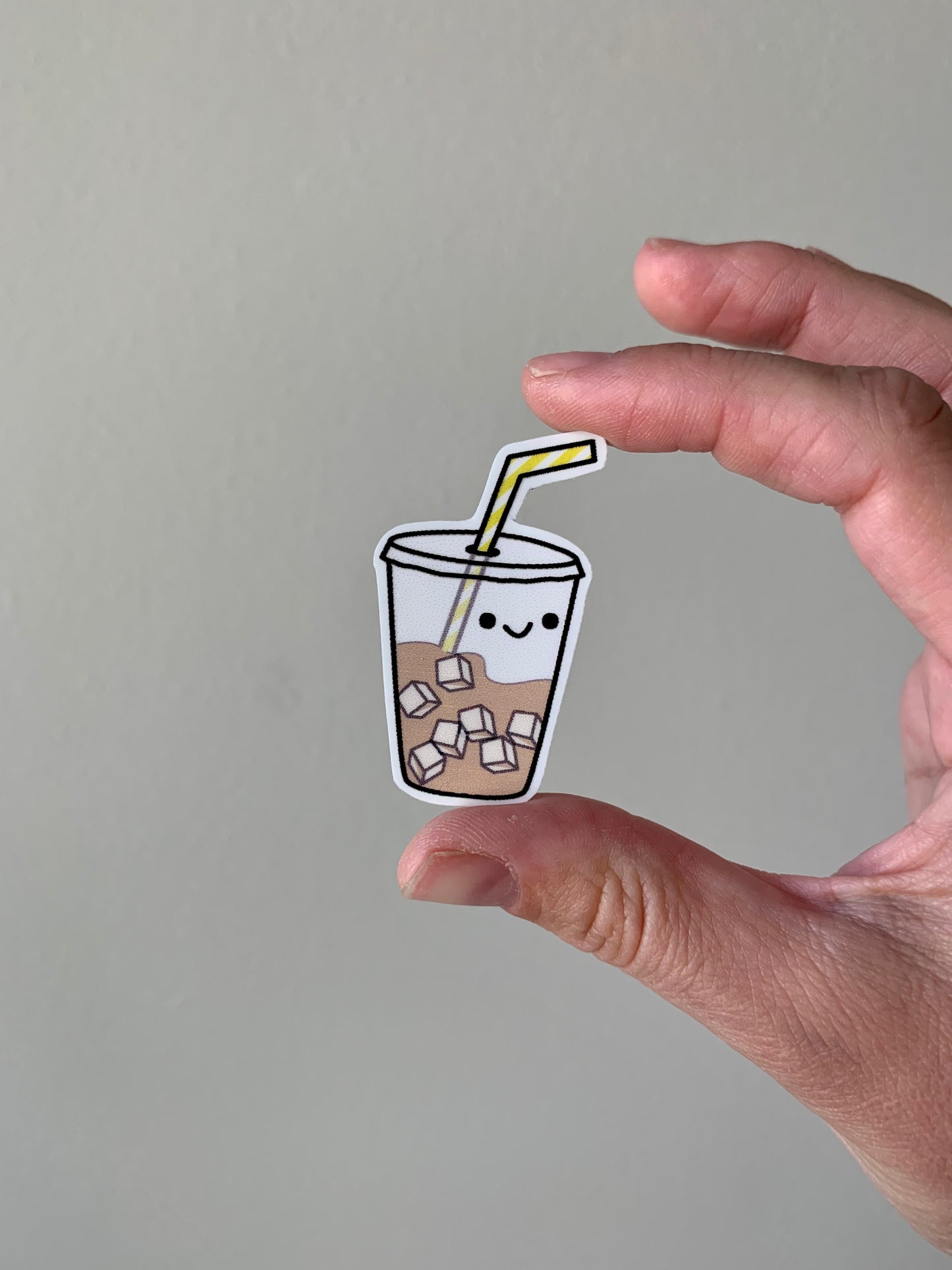 Kawaii Happy Smiling Ice Coffee Sticker