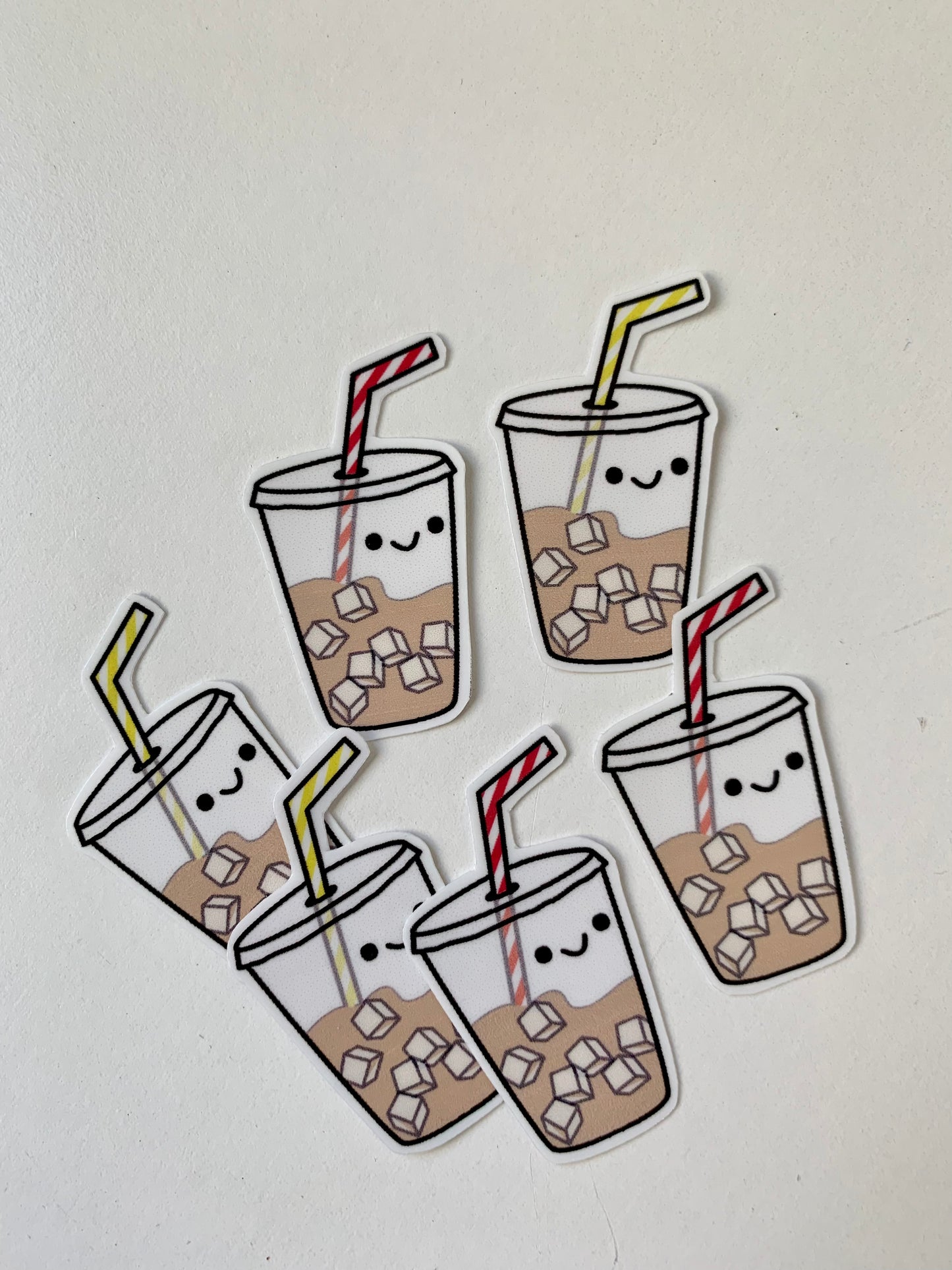 Kawaii Happy Smiling Ice Coffee Sticker