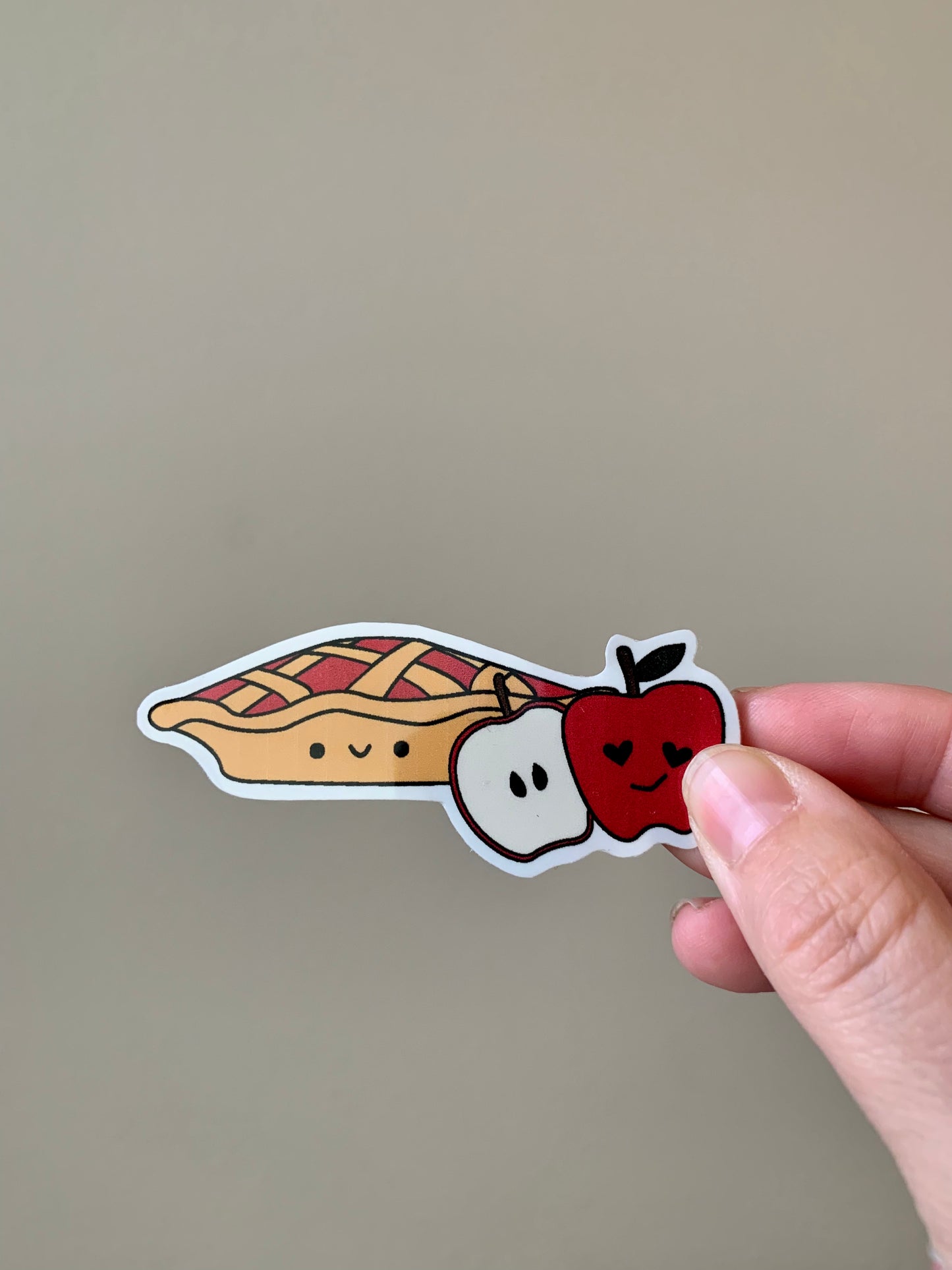 Kawaii Happy Apple Pie Sticker Sticker