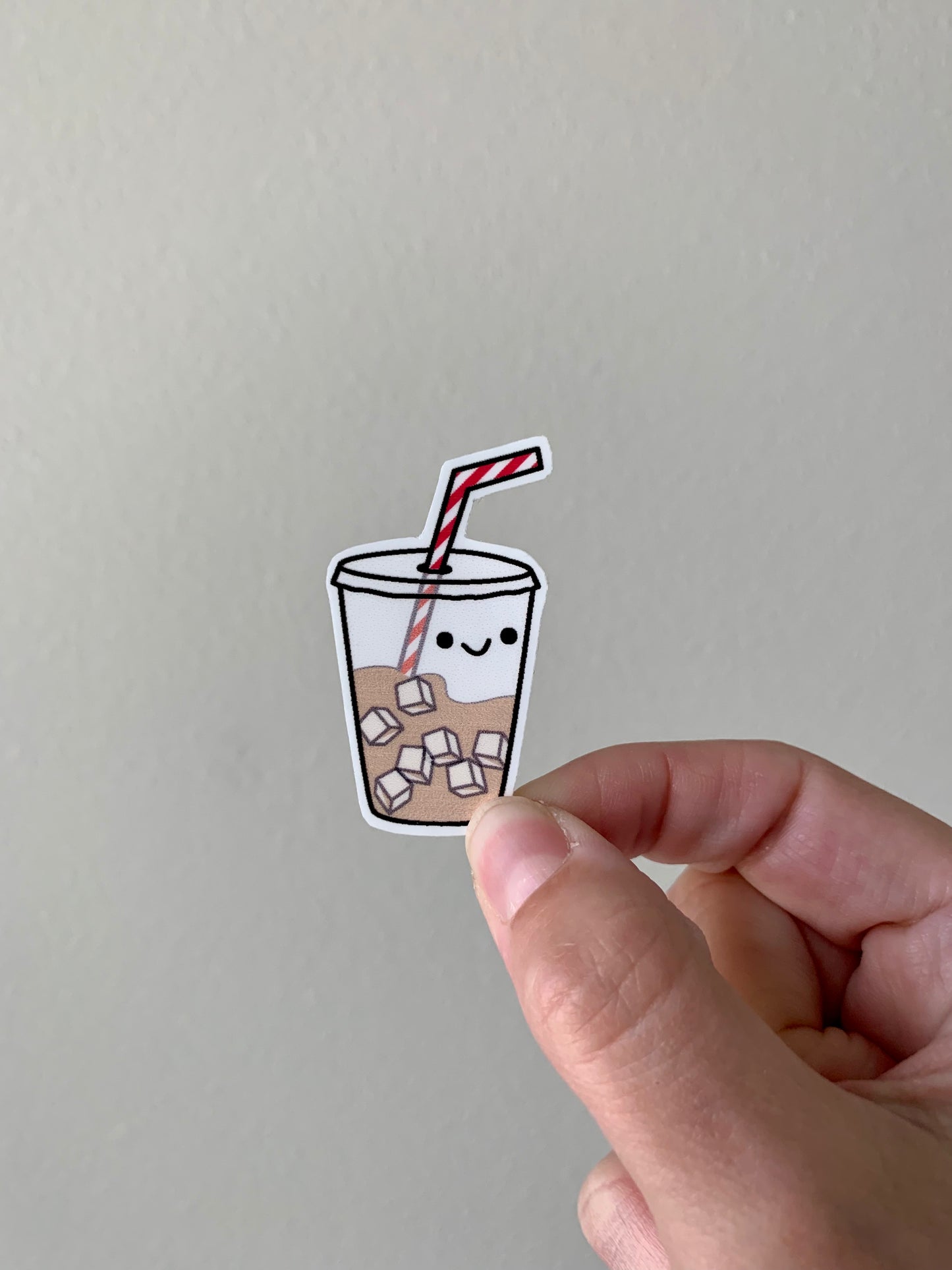 Kawaii Happy Smiling Ice Coffee Sticker