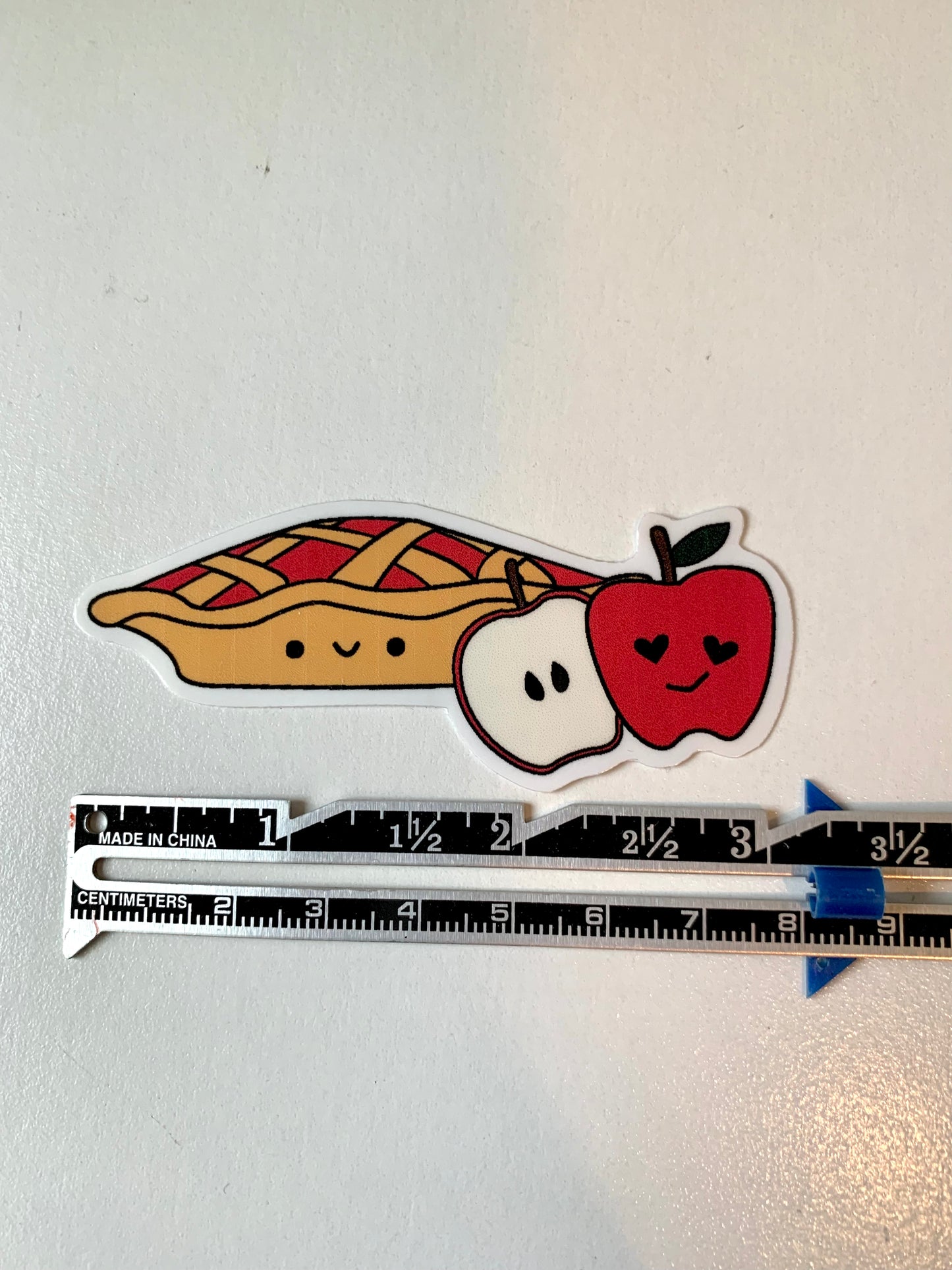 Kawaii Happy Apple Pie Sticker Sticker