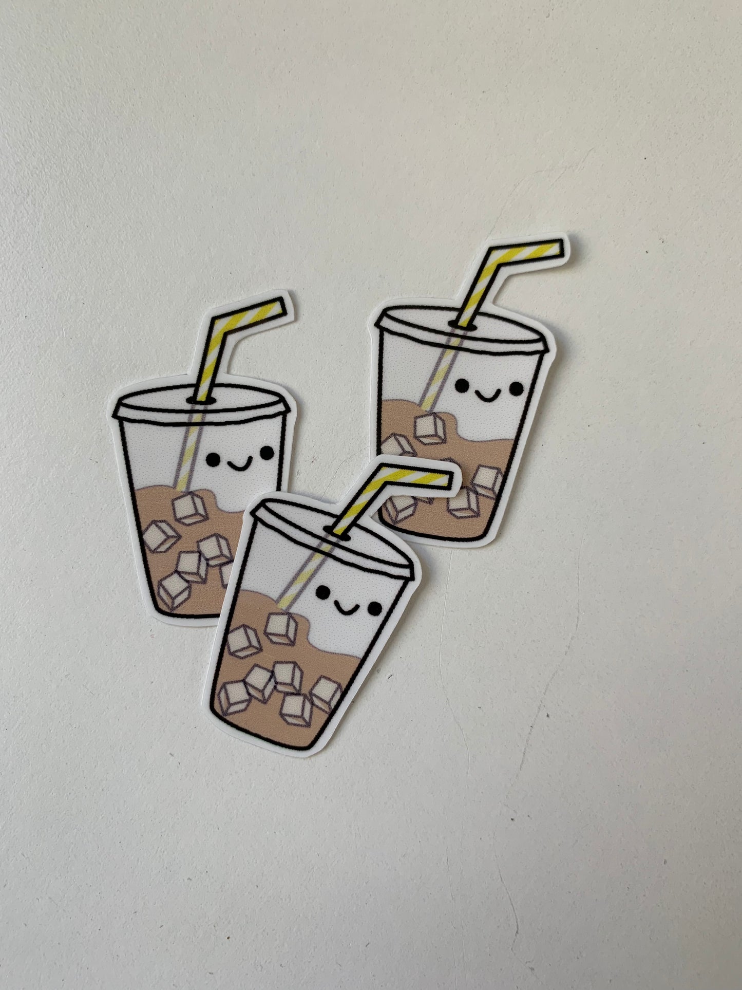 Kawaii Happy Smiling Ice Coffee Sticker