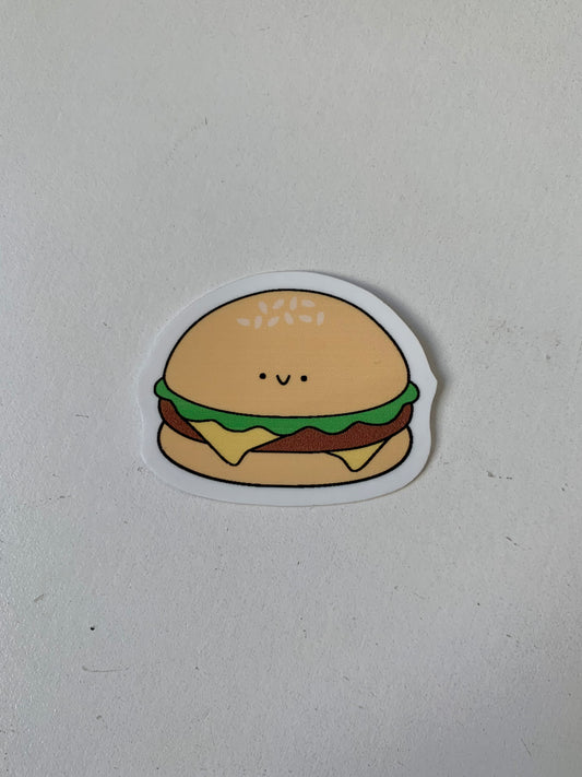 Kawaii Happy Smiling Cheeseburger Sticker