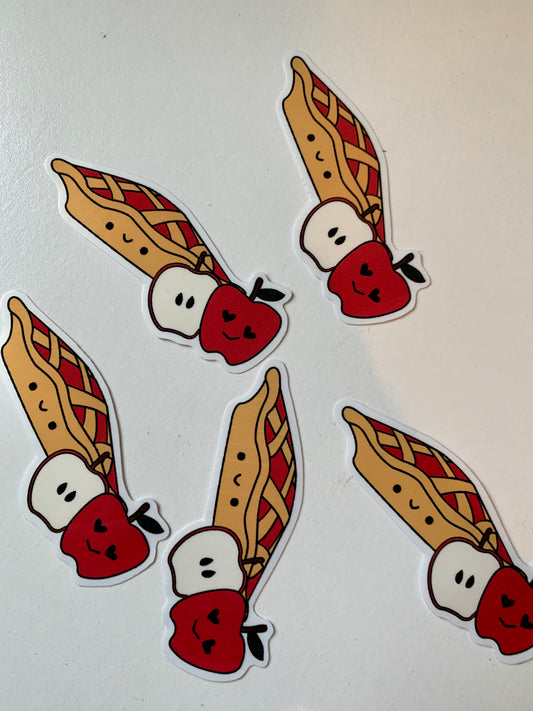 Kawaii Happy Apple Pie Sticker Sticker