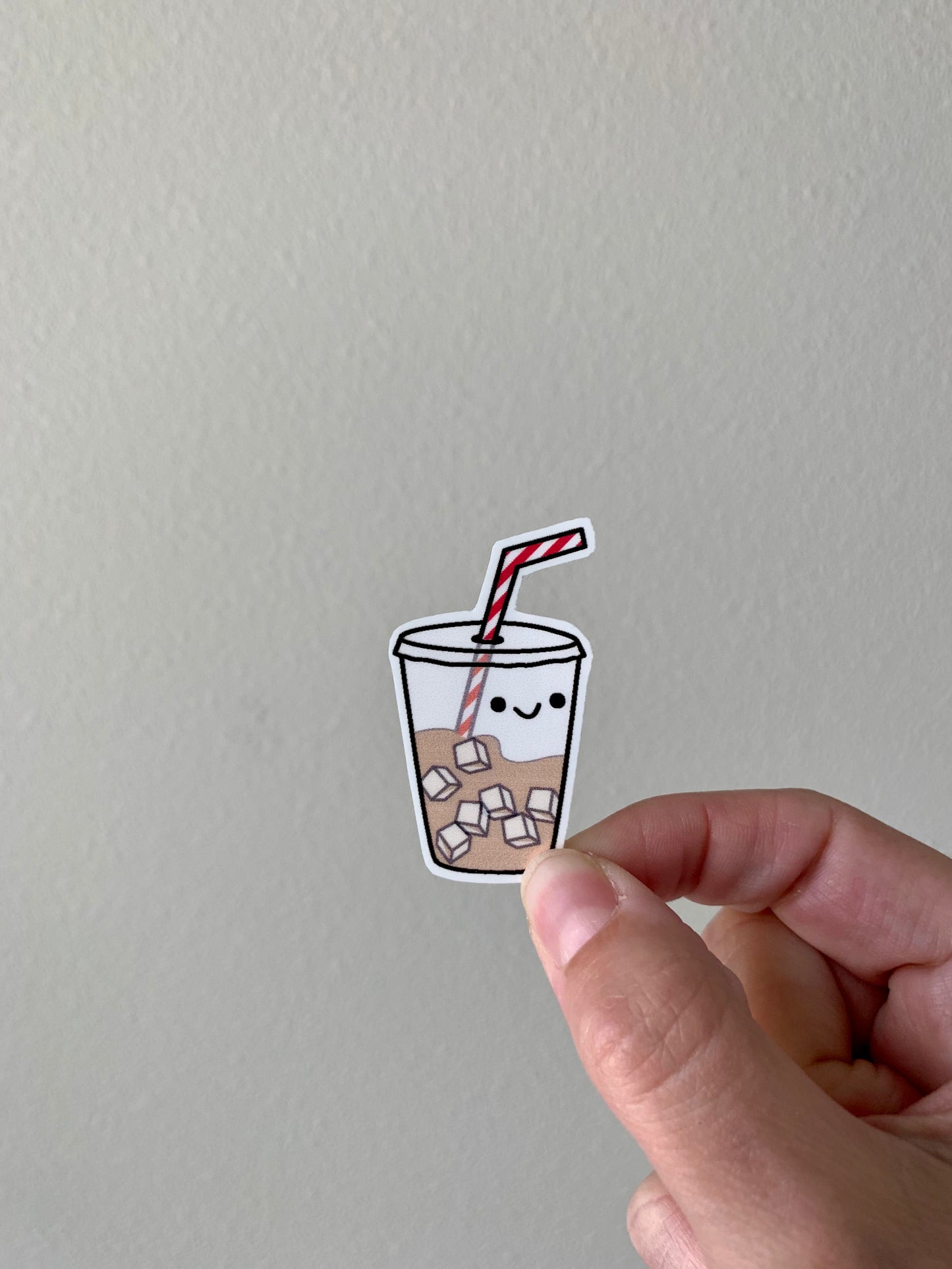 Kawaii Happy Smiling Ice Coffee Sticker
