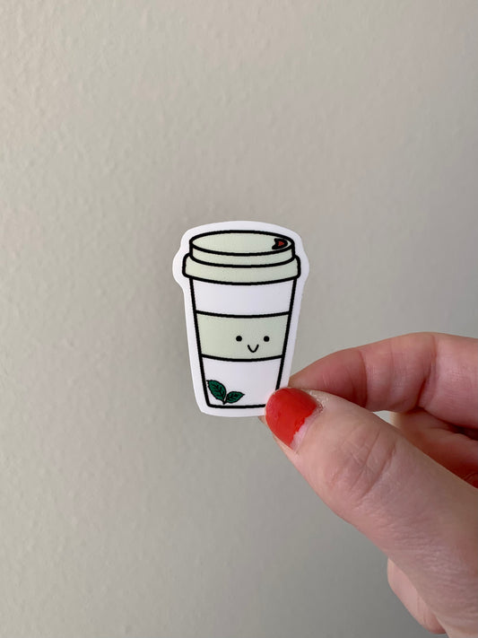 Kawaii To Go Mint Mocha Coffee Cup Sticker