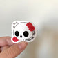 Memento Mori Sparkly Skull with Roses Sticker, Black, White, Red Goth Art, Spooky Season, Dark Horror, Vinyl Waterproof Small Sticker