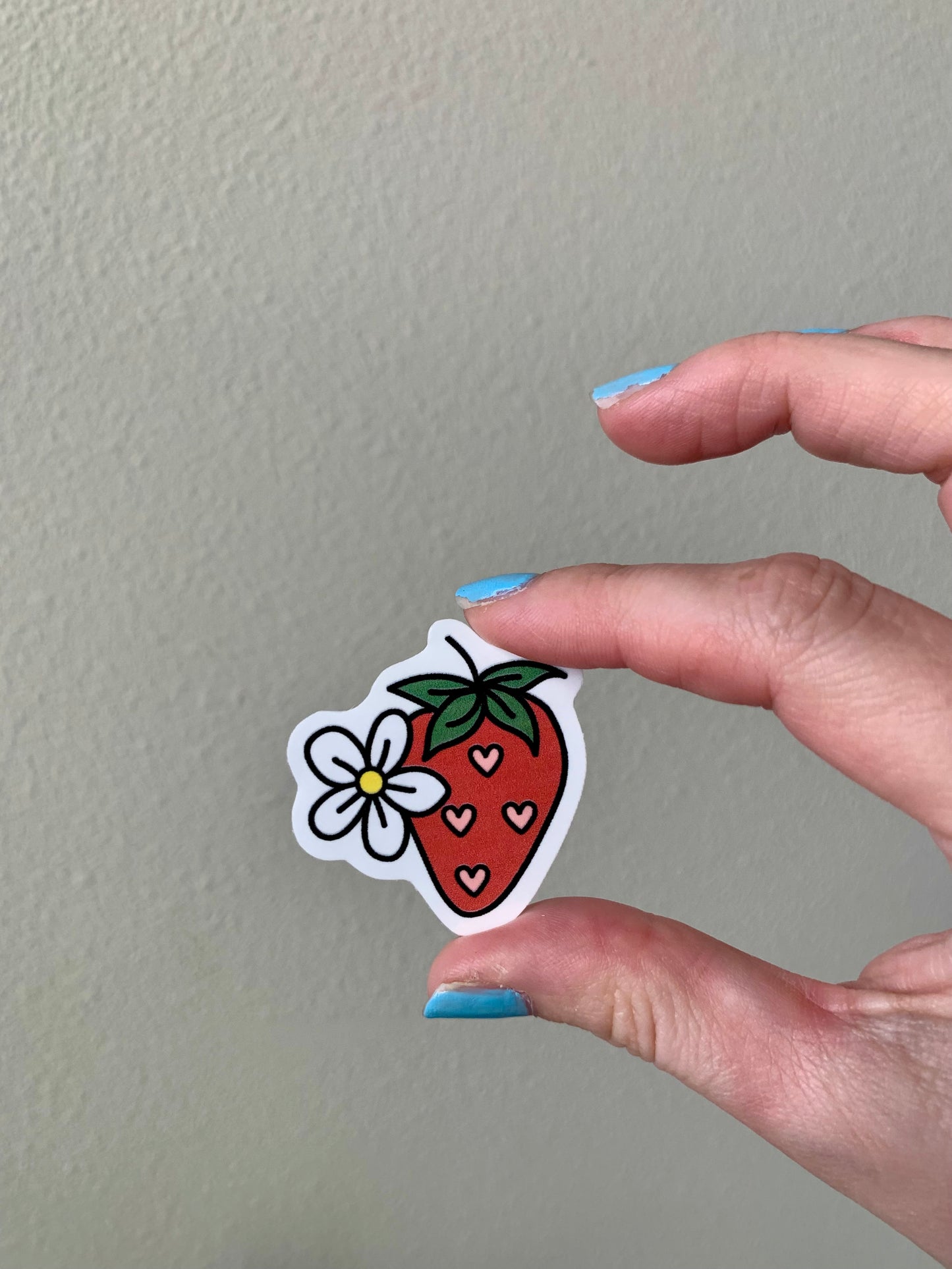 Daisy and Strawberry Hearts Sticker