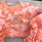 Kawaii Peach Pie Hand Embroidered Sweatshirt – Unisex Pastel Orange Swirl Tie-Dye Long Sleeve, Cute, Aesthetic, Cozy Soft Sweater, Sweet Pie