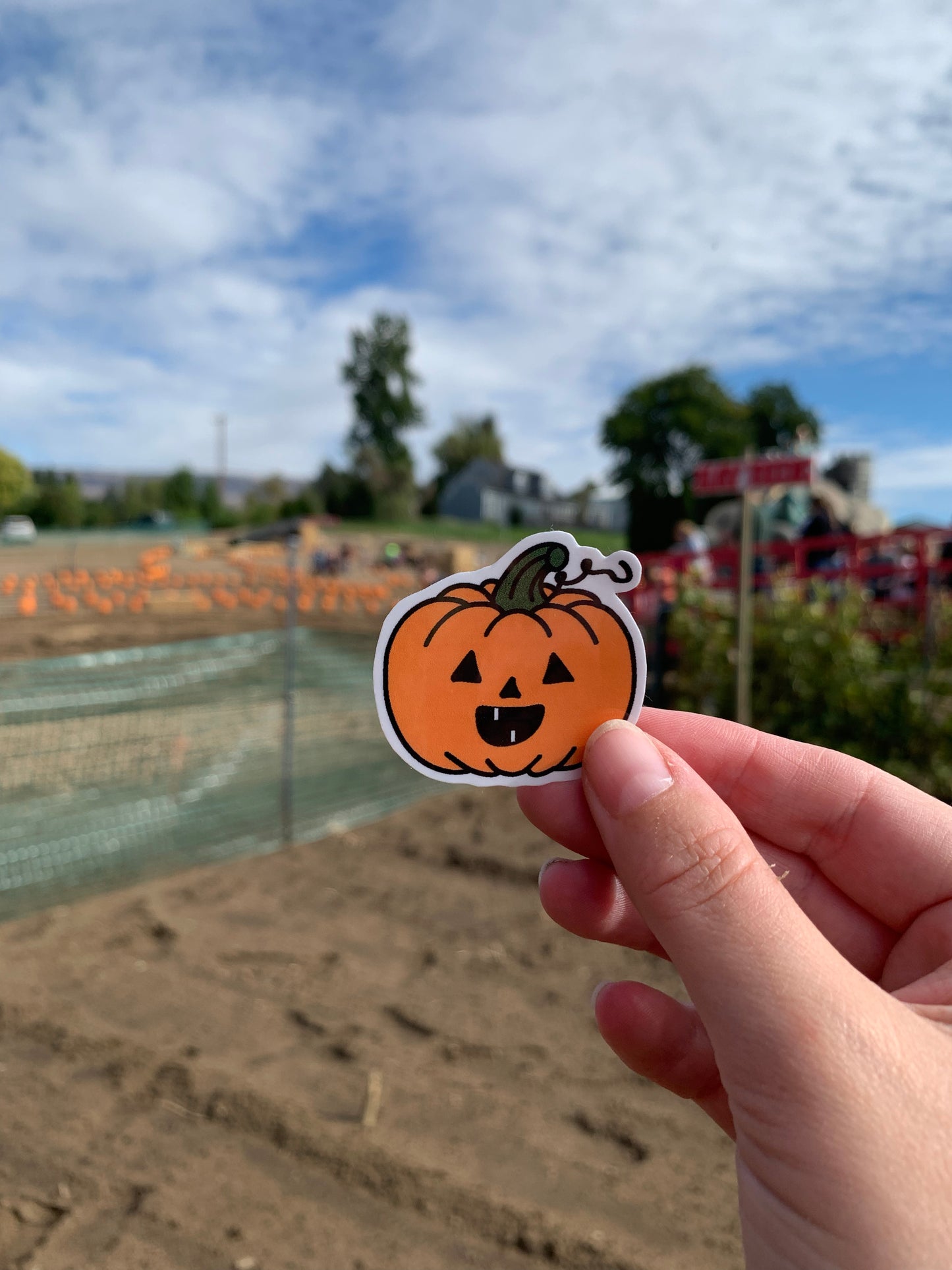 Kawaii Happy Jack O Lantern Pumpkin Sticker