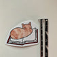 Cat on Book Sticker • Glossy Waterproof Vinyl Decal