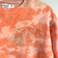 Kawaii Peach Pie Hand Embroidered Sweatshirt – Unisex Pastel Orange Swirl Tie-Dye Long Sleeve, Cute, Aesthetic, Cozy Soft Sweater, Sweet Pie