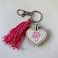 Heart Hand Embroidered Keychain with Tassel