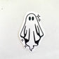 Sparkly Sheet Ghost Sticker, Black and White Goth Art, Spooky Season, Dark Horror, Vinyl Waterproof Small Sticker