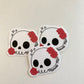 Memento Mori Sparkly Skull with Roses Sticker, Black, White, Red Goth Art, Spooky Season, Dark Horror, Vinyl Waterproof Small Sticker