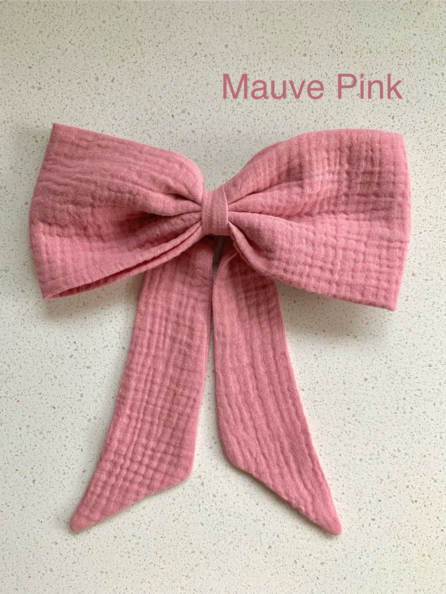 100% Cotton Double Gauze Sailor Hair Bow with Pointed Tails, Light Weight Bow for Girl, Medium Size Bow Women's gift, Spring Hair Accessory