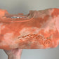 Kawaii Peach Pie Hand Embroidered Sweatshirt – Unisex Pastel Orange Swirl Tie-Dye Long Sleeve, Cute, Aesthetic, Cozy Soft Sweater, Sweet Pie
