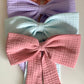 100% Cotton Double Gauze Sailor Hair Bow with Pointed Tails, Light Weight Bow for Girl, Medium Size Bow Women's gift, Spring Hair Accessory