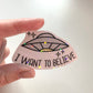 Holographic UFO Sticker • "I Want To Believe" Glossy Vinyl Decal